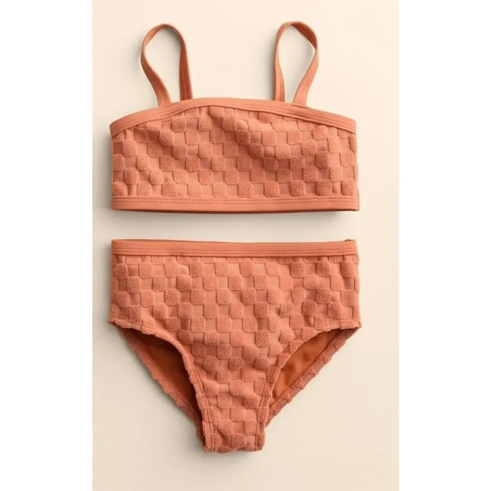 Little Co. Lauren Conrad 2 piece‎ Bikini Rust Checkered Size 12mos